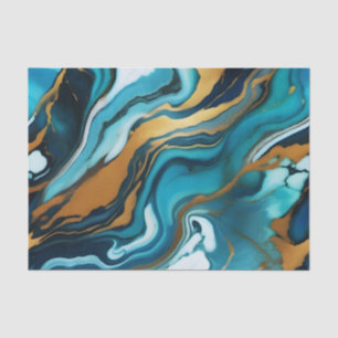 Chic Elegant-blaue goldfarbene Imitate Marmor Seidenpapier