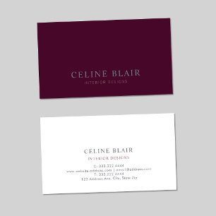 Chic Elegant Burgundy Beruflich Visitenkarte
