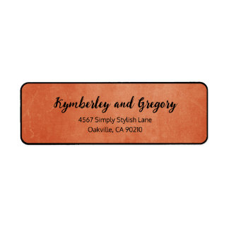 Chic Elegant Burnt Orange Black Name Location