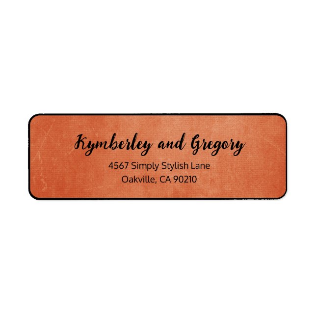 Chic Elegant Burnt Orange Black Name Location (Vorne)