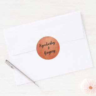 Chic Elegant Burnt Orange Black Name Runder Aufkleber