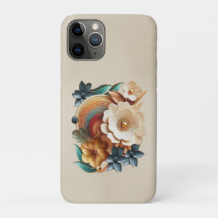 Chic, Elegant Creams & Leder Blume-Look Case-Mate iPhone Hülle