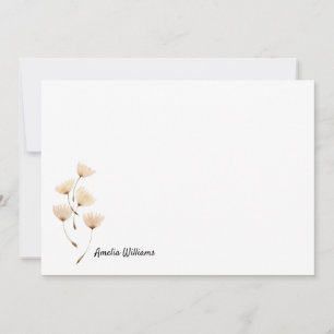 Chic Elegant Dandelion Floral Name Script Niedlich Mitteilungskarte
