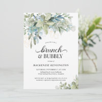Chic Elegant Eukalyptus Greenery Brunch Bubbly