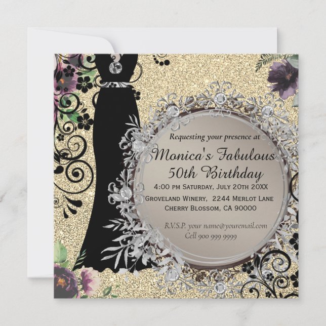 Chic Elegant Fabulous 50. Geburtstag (Vorderseite)