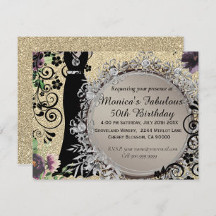Chic Elegant Fabulous 50. Geburtstag Ankündigung