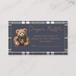 Chic elegant Fancy Bear R.L. theme Diaper Raffle Begleitkarte