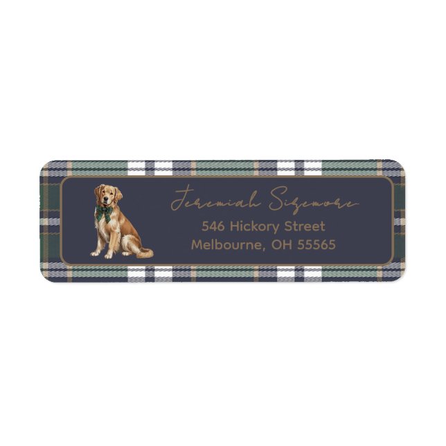 Chic Elegant Fancy Dog theme return address label (Vorne)