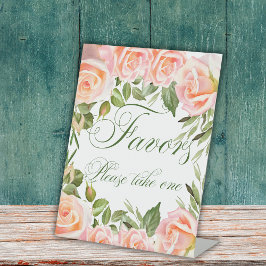 Chic Elegant Floral Brautparty Gefallen Signierung Sockelschild