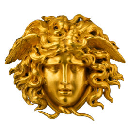 Chic Elegant Gold French Medusa Haute Couture T-Shirt