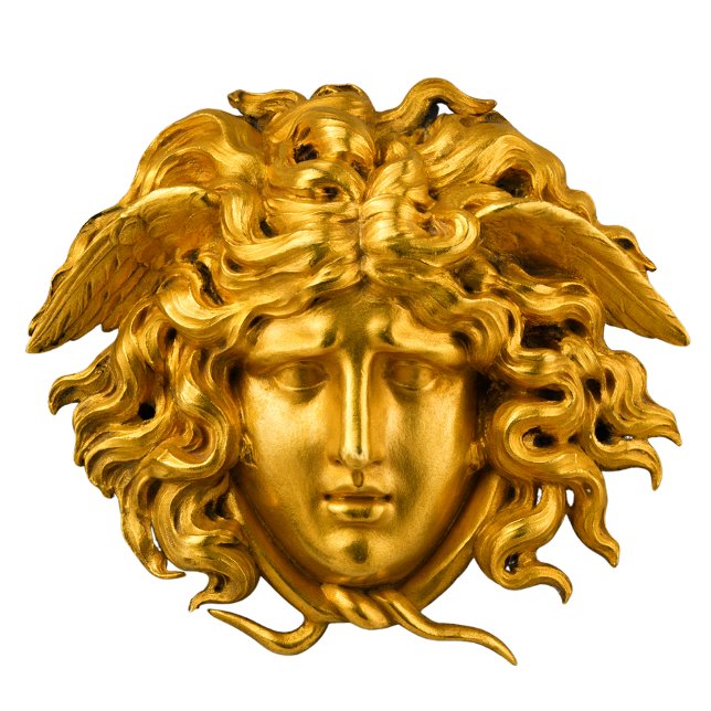 Chic Elegant Gold French Medusa Haute Couture T-Shirt (Von Creator hochgeladen)