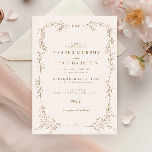 Chic Elegant Gold Weinkultur und Erde Einladung