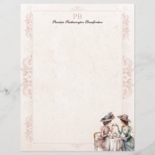 Chic Elegant High Tee Mit Monogramm Stationery Pap