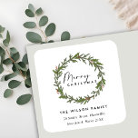 CHIC ELEGANT HOLLY BERRY WREATH CHRISTMAS ADRESSE QUADRATISCHER AUFKLEBER<br><div class="desc">Wenn Sie weitere Anpassungen benötigen,  schreiben Sie mir bitte an yellowfebstudio@gmail.com.</div>