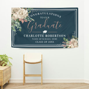 Chic Elegant Ivory & Blush Abschluss Banner