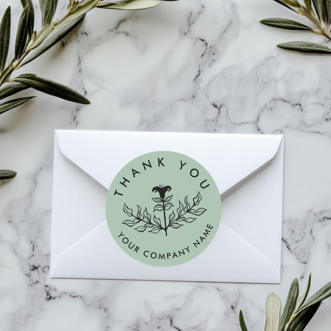 Chic Elegant Lily ORDER THANK YOU CUSTOM Runder Aufkleber (Chic Elegant Lily ORDER THANK YOU CUSTOM Classic Round Sticker
)