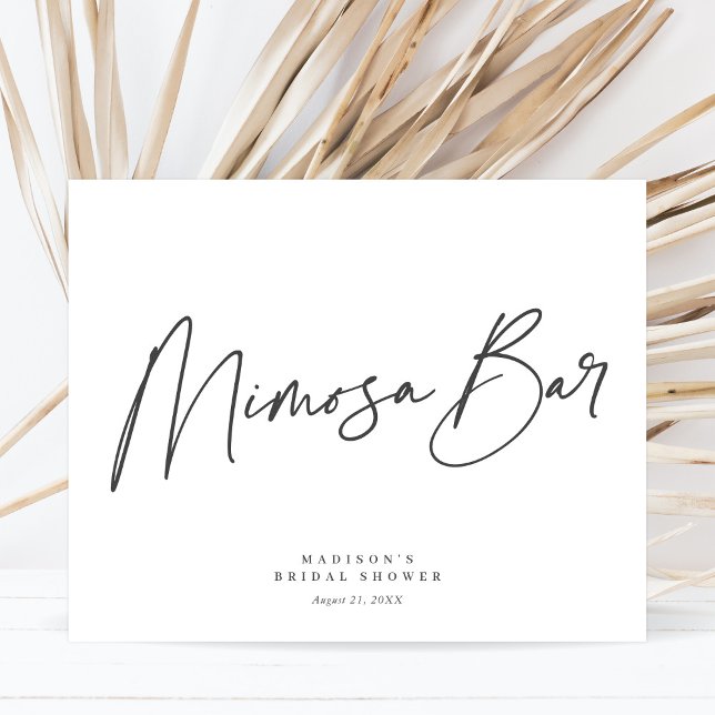 Chic Elegant Minimal Brautparty Mimosa Bar Sign Poster (Von Creator hochgeladen)