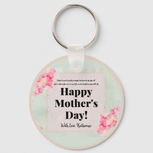 Chic Elegant Modern Floral Happy Mother Day Schlüsselanhänger