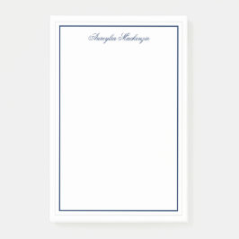 Chic Elegant Navy Blue Personalisiert Post-it Klebezettel