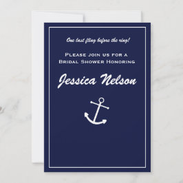 Chic Elegant Navy Blue White Nautical Einladung