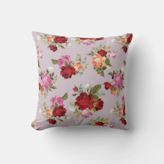 Chic Elegant Pink Red Roses Floral Kissen