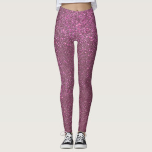Chic Elegant Plum Lila Funkelnd Glitzer Leggings