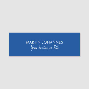 Chic Elegant Schlicht Stilvoll Blau Minimalistisch Namensschild
