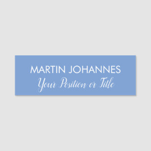 Chic Elegant Schlicht Stilvoll Blau Minimalistisch Namensschild