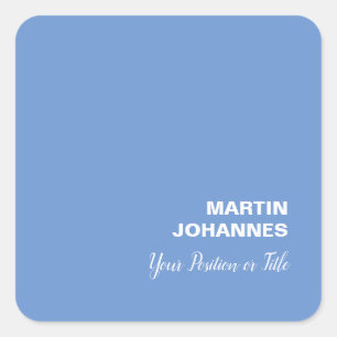 Chic Elegant Schlicht Stylisch Blau Minimalistisch Quadratischer Aufkleber