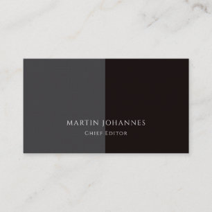 Chic Elegant Schlicht Stylisch Grau Schwarz Minima Visitenkarte