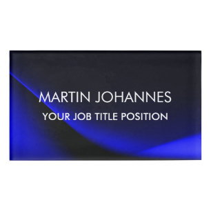 Chic Elegant Schlicht Stylish Blue Namenschild