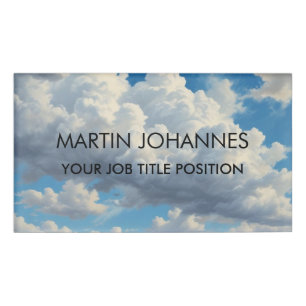 Chic Elegant Schlicht Stylish Blue Sky & Clouds Namenschild