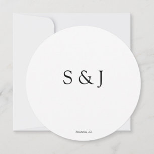 Chic Elegant Simple White Modern Circle Minimalist Einladung