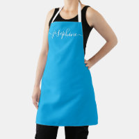 Chic Elegant Skript Name Cyan Blue