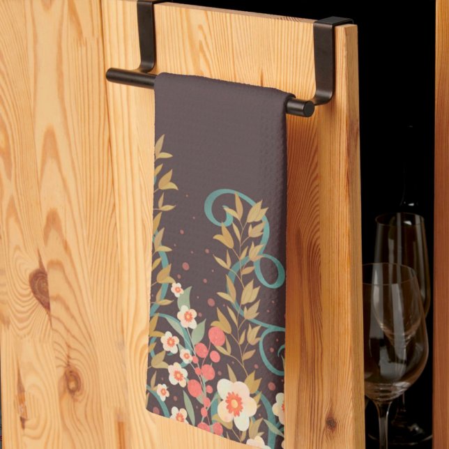 Chic Elegant Stilvolles Hübsches Blumenmuster Geschirrtuch (Von Creator hochgeladen)