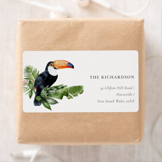 Chic Elegant Tropical Rainforest Toucan Adresse (Insitu)