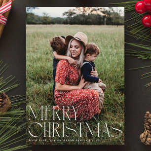 Chic Elegant Typografie Frohe Weihnachten Ein Foto