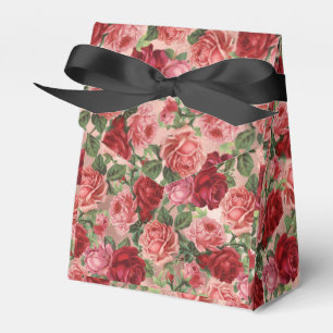 Chic Elegant Vintag Rosa Rote Rosen Blütenfarben Geschenkschachtel