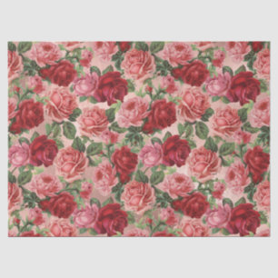Chic Elegant Vintag Rosa Rote Rosen Blütenfarben Seidenpapier