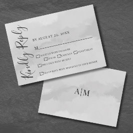 Chic Elegant Watercolor Wedding RSVP Response Card