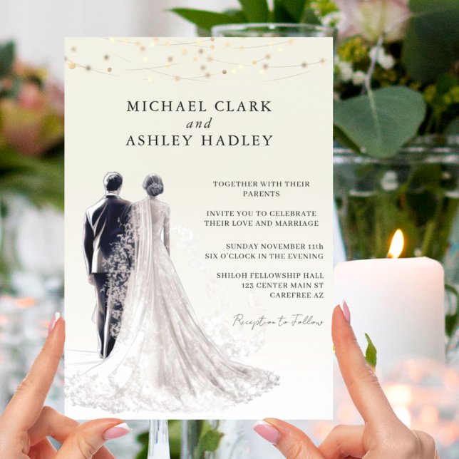 Chic Elegant Wedding Einladung (Von Creator hochgeladen)