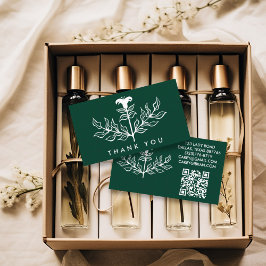 Chic Elegant White Lily QR Code Order Vielen Dank Visitenkarte