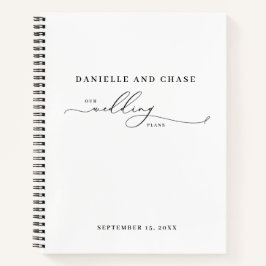 Chic Elegant White Wedding Plans Notizbuch