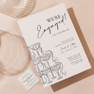 Chic Elegante Champagne Engagement Party Einladung