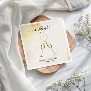 Chic Elegante Champagne Gold Herzlich Engagement P Serviette