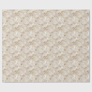 Chic,Elegante Creams & Leder Blume-Look Geschenkpapier