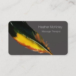 Chic Elegante Feather Business Card Terminkarte