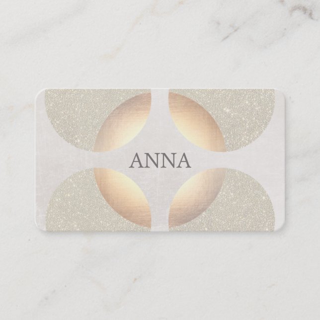 Chic Elegante Glitzer Imitate Gold Beauty und Mode Visitenkarte (Vorderseite)