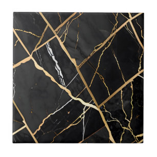 Chic Elegante, goldgelbe Imitate Marmor Fliese
