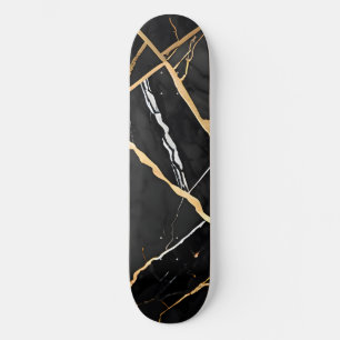 Chic Elegante, goldgelbe Imitate Marmor Skateboard